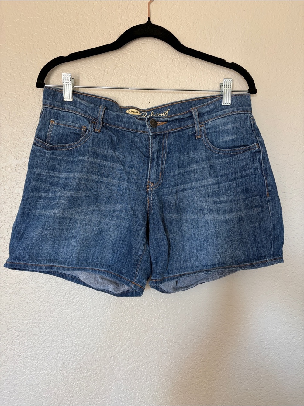 Old Navy The Boyfriend Washed Blue Denim Shorts